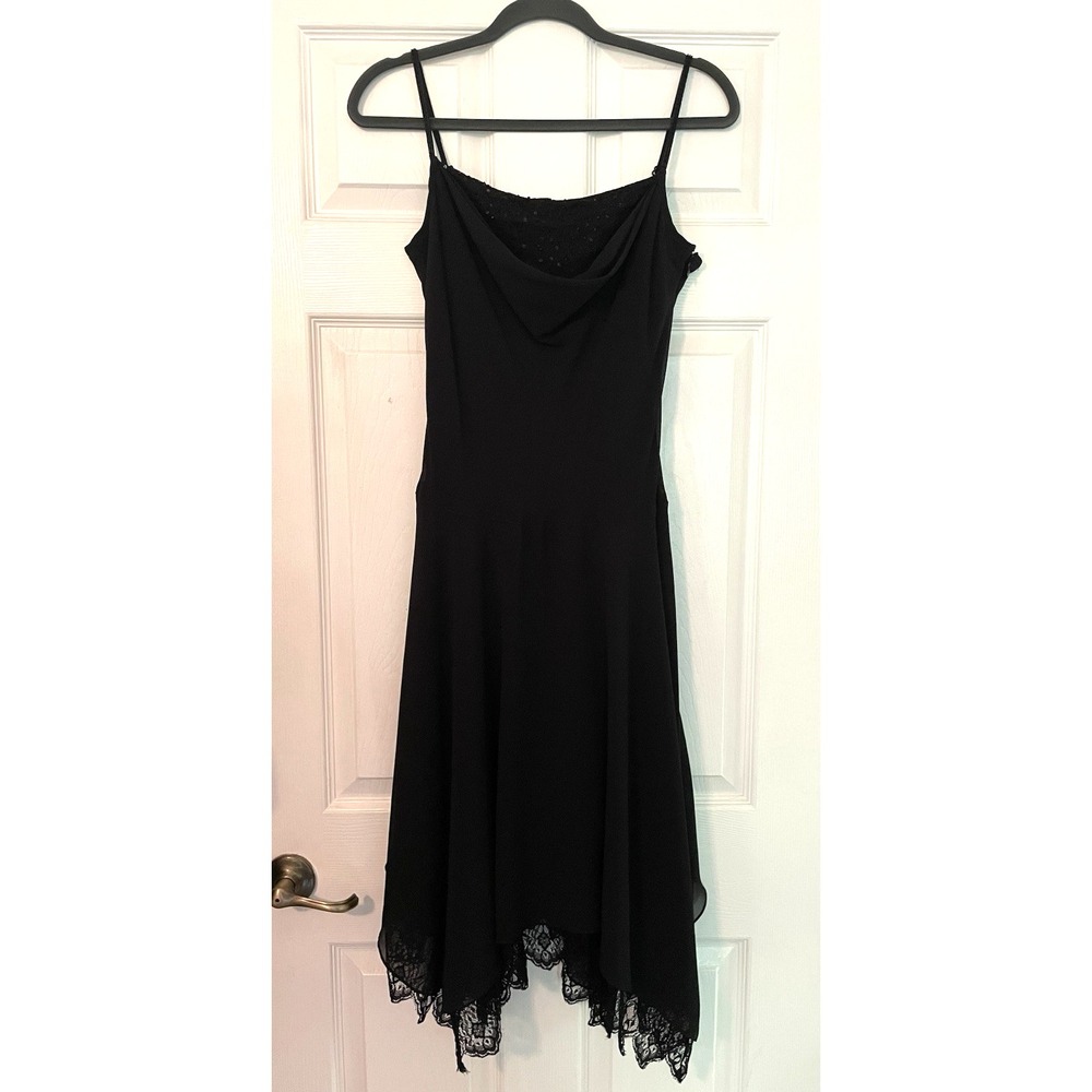 Bella Blue‎ Y2K Babydoll Dress Black Witchy  Shear Whimsy Goth Sz 6 Medium